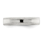 Sterling Silver 4mm Flat with Rope Edge Band