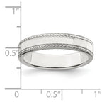 Sterling Silver 4mm Flat with Rope Edge Band