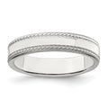 Sterling Silver 4mm Flat with Rope Edge Band