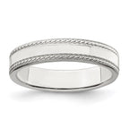 Sterling Silver 4mm Flat with Rope Edge Band