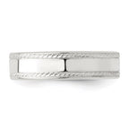 Sterling Silver 5mm Flat with Rope Edge Band