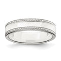 Sterling Silver 5mm Flat with Rope Edge Band
