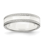Sterling Silver 5mm Flat with Rope Edge Band