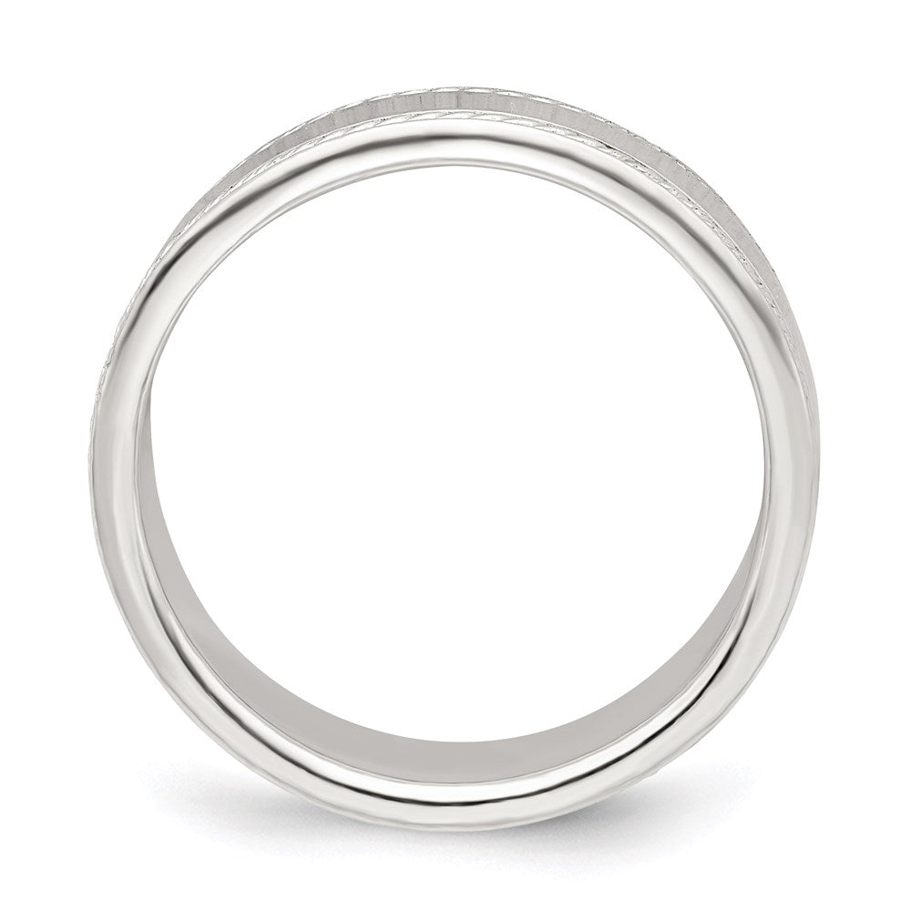 Sterling Silver 6mm Flat with Rope Edge Band
