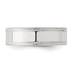 Sterling Silver 6mm Flat with Rope Edge Band