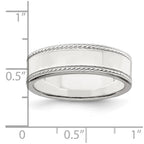 Sterling Silver 6mm Flat with Rope Edge Band