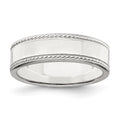 Sterling Silver 6mm Flat with Rope Edge Band