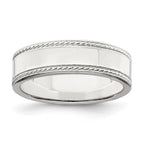 Sterling Silver 6mm Flat with Rope Edge Band