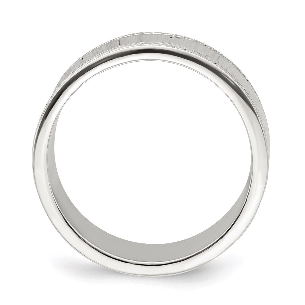 Sterling Silver 7mm Flat with Rope Edge Band