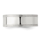 Sterling Silver 7mm Flat with Rope Edge Band