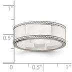 Sterling Silver 7mm Flat with Rope Edge Band