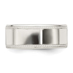 Sterling Silver 9.5mm Flat with Rope Edge Band