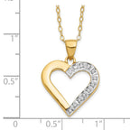 Diamond Fascination Diamond Mystique Sterling Silver 18K Gold-plated Diamond Heart 18 Inch Necklace