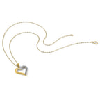 Diamond Fascination Diamond Mystique Sterling Silver 18K Gold-plated Diamond Heart 18 Inch Necklace