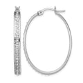 Diamond Fascination Diamond Mystique Sterling Silver Platinum-plated Diamond Oval Hoop Earrings