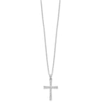 Diamond Fascination Diamond Mystique Sterling Silver Platinum-plated Diamond Cross 18 Inch Necklace
