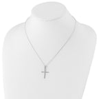 Diamond Fascination Diamond Mystique Sterling Silver Platinum-plated Diamond Cross 18 Inch Necklace