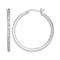 Diamond Fascination Diamond Mystique Sterling Silver Platinum-plated Diamond In and Out Round Hoop Earrings