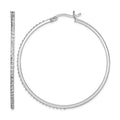 Diamond Fascination Diamond Mystique Sterling Silver Platinum-plated Diamond Round Hoop Earrings