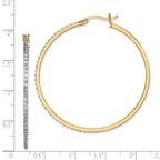 Diamond Fascination Diamond Mystique Sterling Silver 18K Gold-plated Diamond Round Hoop Earrings