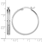 Diamond Fascination Diamond Mystique Sterling Silver Platinum-plated Diamond Round Hoop Earrings