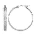 Diamond Fascination Diamond Mystique Sterling Silver Platinum-plated Diamond Round Hoop Earrings