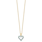 Diamond Fascination Diamond Mystique Sterling Silver 18K Gold-plated Diamond and Emerald Heart 18 Inch Necklace