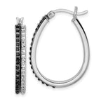 Diamond Fascination Diamond Mystique Sterling Silver Platinum-plated Diamond Black and White Diamond Hoop Earrings