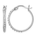 Diamond Fascination Diamond Mystique Sterling Silver Platinum-plated Diamond Round Hoop Earrings