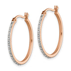Diamond Fascination Diamond Mystique Sterling Silver Rose Gold-plated Diamond Round Hoop Earrings