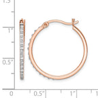 Diamond Fascination Diamond Mystique Sterling Silver Rose Gold-plated Diamond Round Hoop Earrings