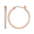 Diamond Fascination Diamond Mystique Sterling Silver Rose Gold-plated Diamond Round Hoop Earrings