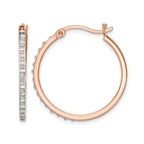 Diamond Fascination Diamond Mystique Sterling Silver Rose Gold-plated Diamond Round Hoop Earrings