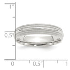 Sterling Silver 5mm Comfort Fit Double Milgrain Band