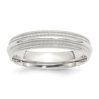 Sterling Silver 5mm Comfort Fit Double Milgrain Band