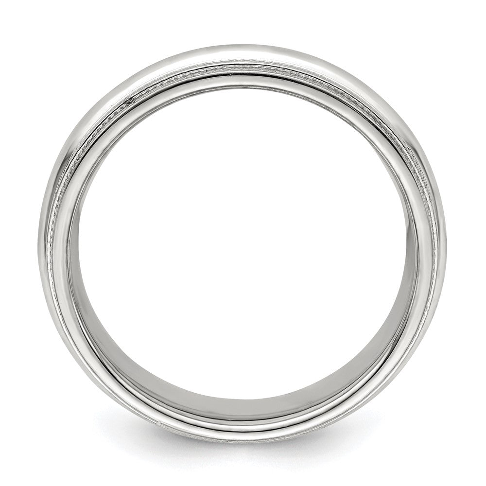 Sterling Silver 6mm Comfort Fit Double Milgrain Band
