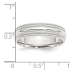 Sterling Silver 6mm Comfort Fit Double Milgrain Band