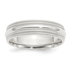 Sterling Silver 6mm Comfort Fit Double Milgrain Band