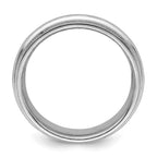 Sterling Silver Rhodium 6mm Comfort Fit Double Milgrain Band