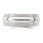 Sterling Silver 7mm Comfort Fit Double Milgrain Band