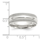 Sterling Silver 7mm Comfort Fit Double Milgrain Band