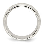 Sterling Silver 8mm Comfort Fit Double Milgrain Band