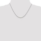 Sterling Silver Rhodium-plated 1.5mm Diamond-Cut Spiga Chain w/2in ext.