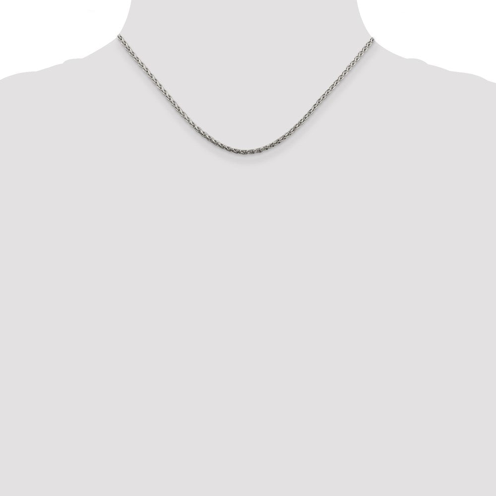 Sterling Silver 2mm Diamond-cut Spiga Chain