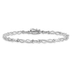 Sterling Silver Rhodium-plated Diam. Bracelet