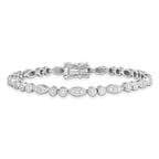 Sterling Silver Rhodium-plated Diam. Bracelet