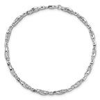 Sterling Silver Rhodium-plated Diam. Infinity Symbol Bracelet