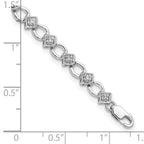 Sterling Silver Rhodium-plated Diam. Bracelet