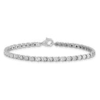 Sterling Silver Rhodium-plated Diam. Tennis Bracelet