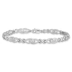 Sterling Silver Rhodium-plated Diam. Bracelet